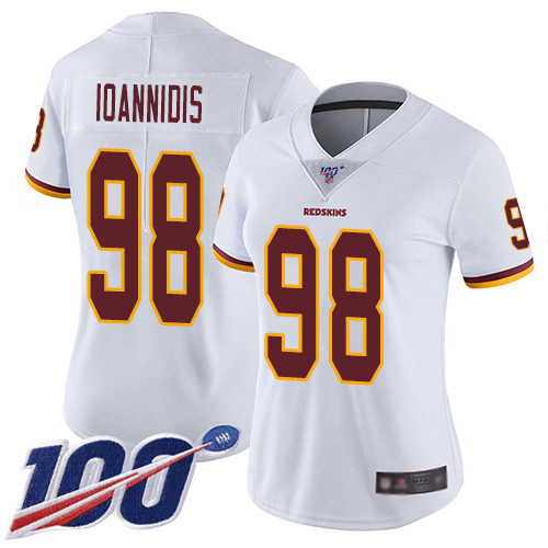 Washington Redskins Limited White Women Matt Ioannidis Road Jersey NFL Football #98 100th Season->washington redskins->NFL Jersey